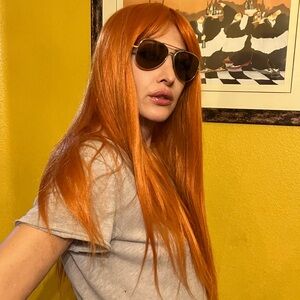 Long Orange /Copper Long Thick Luxury Wig for Women